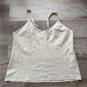 Ivory Lace Strap Lightweight Regular Size Women's Camisole Tank Top Solid